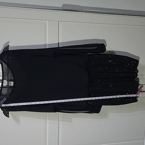 CACHE  Dress Bottom & Sleeve hads Rhinestones Sheer Top S 4 used G/cond.& Cameo